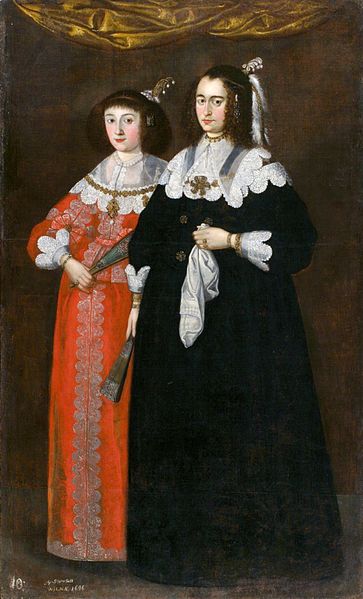 Catherine Potocka and Maria Lupu wives of Janus Radziwill 1646 by Johann Schroter 1641-1685  National Arts Museum of the Republic of Belarus